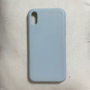 Baby blue iPhone XR silicone case.